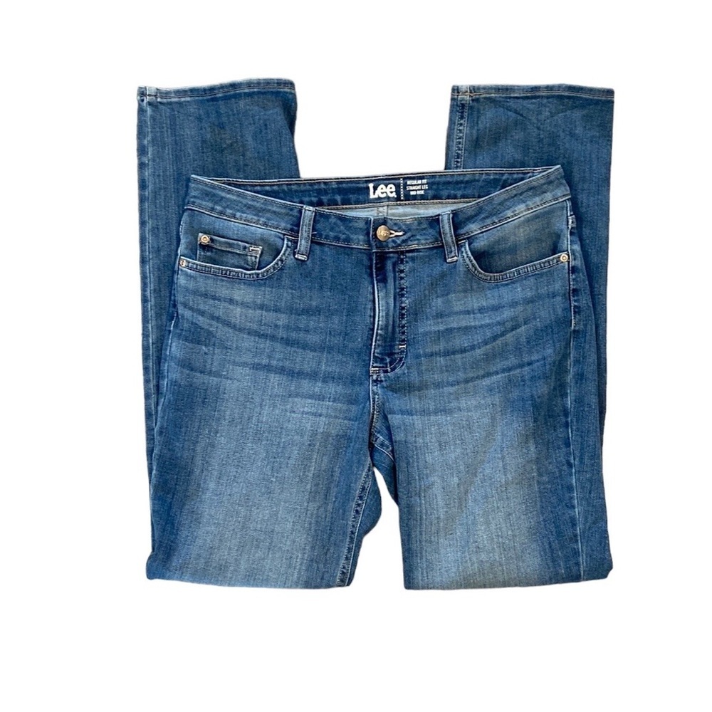 Lee Mid Rise Regular Straight Leg Denim Jeans Size 12L Pre-Owned